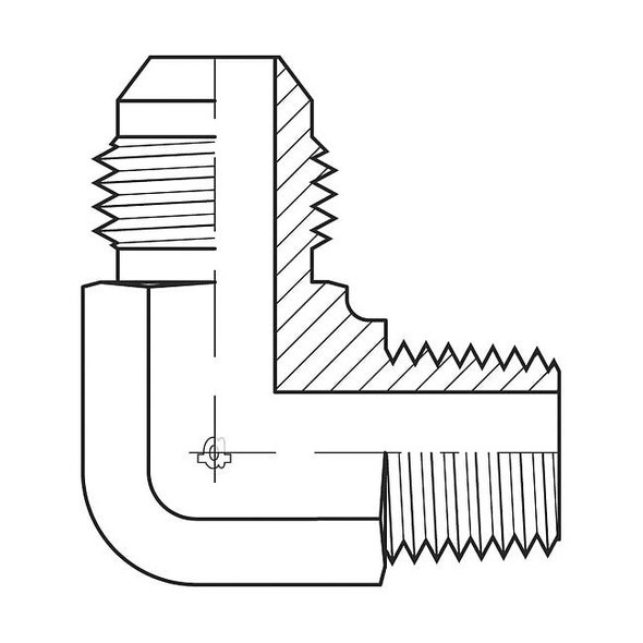 Adaptall HydHoseAdpt,JIC,1/2",90 Elbow,CarbSteel 9063-0806