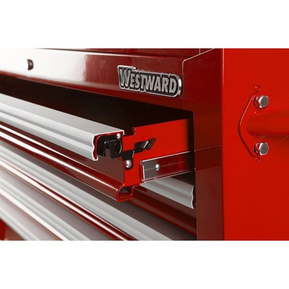 Westward WESTWARD Top Chest, 11-Drawers, Powder Coated Red, 41.5" W x 18.5" D x 27" H 32H839
