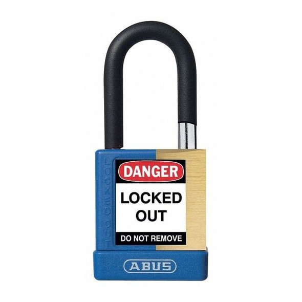Keyed Padlock, Open, Rectangular Steel Body, Hardened Steel Shackle, 3/4 in W