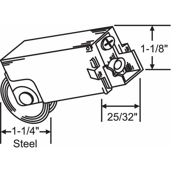 Manufacturer Varies Roller Assembly 2-51/64" L, Steel Plated 9-214