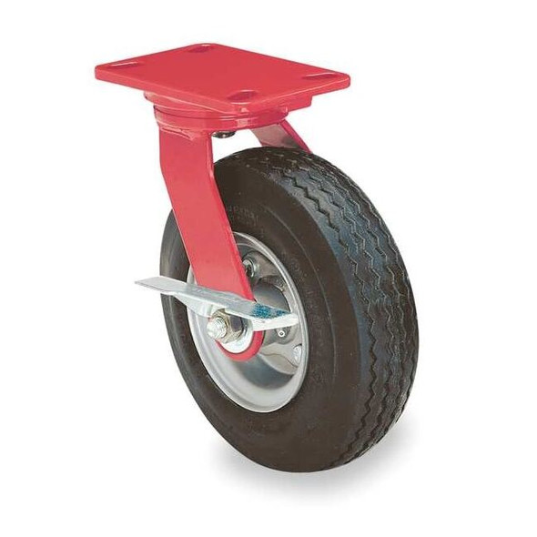 Hamilton Swivl Pneumatic Castr w/ Brak Lck,10 in. S-7010-PRB-4SL-FB