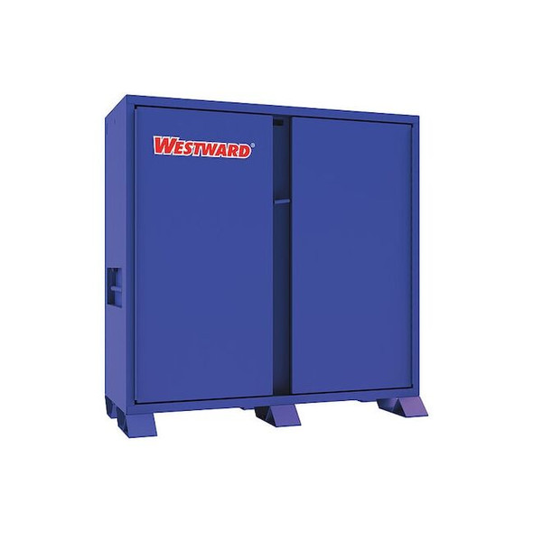 WESTWARD Jobsite Box Cabinet, Blue, 48.3 cu ft, 60" W x 28" D x 61" H