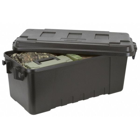 Utility Storage Trunk W/ Lid, 17 gal, 14-1/4 in L x 30 in W x 12-3/4 in H, Black, Polypropylene