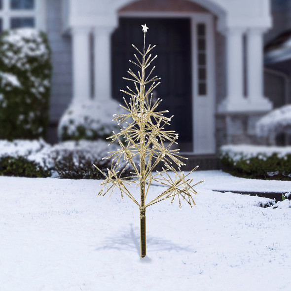 Alpine 53 In. Festive Gold 380-Bulb Warm White LED Prelit Artificial Christmas Tree Alpine 53 In. Festive Gold 380-Bulb Warm White LED Prelit Artificial Christmas Tree