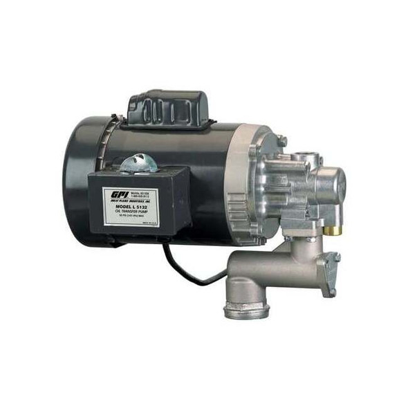 Gpi Drum Pump, Electric, 10 gal, 500 gal Container Size, 50 psi, 8 gpm L5132
