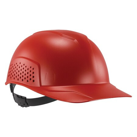 Ergodyne Bump Cap, Short Brim, Polyethylene, Ratchet Suspension, Red 8951