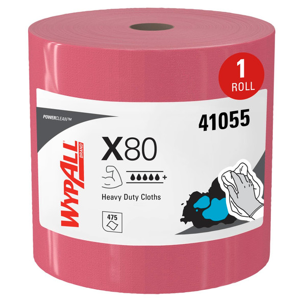 Wypall X80 Red Shop Pro Perforated Wipers (475/Roll 41055
