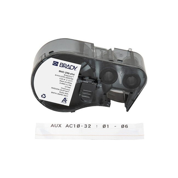 Brady Label/RibbonCartridge,White,Matte,1/4inW M4C-250-414