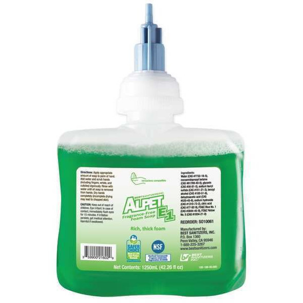 Best Sanitizers Foam Hand Soap,1250mL,Unscented,PK6 SO10061 Best Sanitizers Foam Hand Soap,1250mL,Unscented,PK6 SO10061