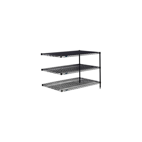 Nexel 3 Shelf Black Epoxy Wire Shelving Unit Add On 72""W x 30""D x 34""H
