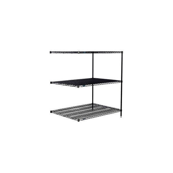Nexel 3 Shelf Black Epoxy Wire Shelving Unit Add On 48""W x 36""D x 54""H