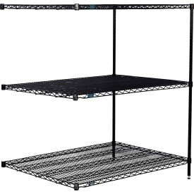 Nexel 3 Shelf Black Epoxy Wire Shelving Unit Add On 60""W x 36""D x 54""H