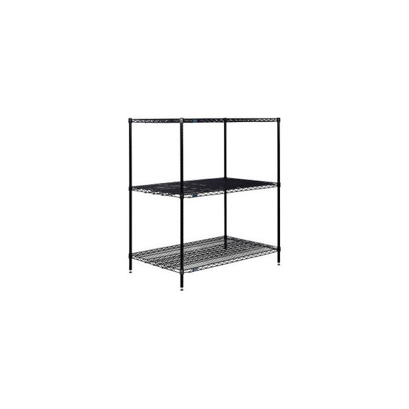 Nexel 3 Shelf Black Epoxy Wire Shelving Unit Starter 48""W x 30""D x 54""H