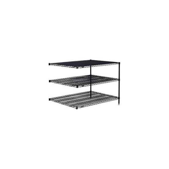Nexel 3 Shelf Black Epoxy Wire Shelving Unit Add On 48""W x 36""D x 34""H