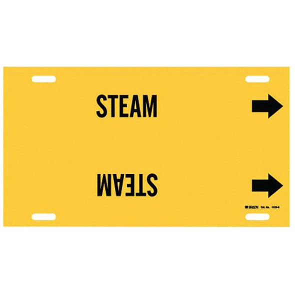 Brady Pipe Marker,Steam,Yellow,10 to 15 In 4129-H