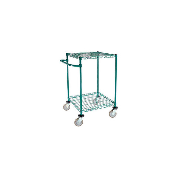 Nexel 2 Shelf Push Cart Poly-Green24""W x 24""D x 40""H Poly Casters4 Swivel