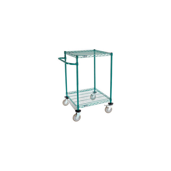 Nexel 2 Shelf Push Cart Poly-Green24""W x 24""D x 40""H Poly Casters2 Rigid 2 Br