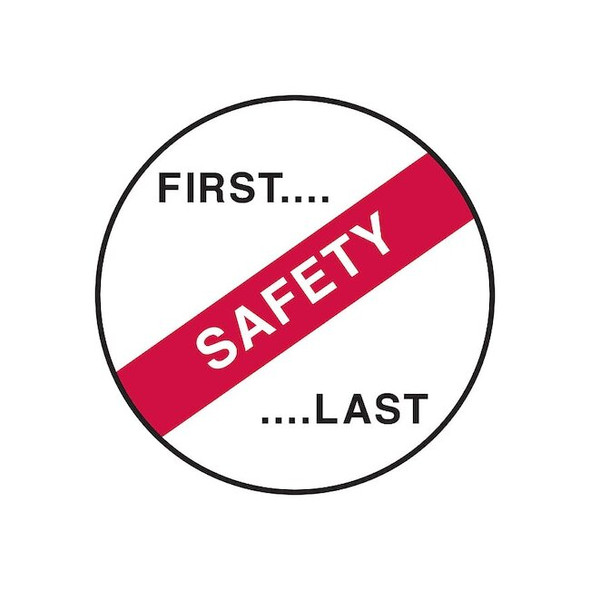 Brady Hard Hat Label, Vinyl, Circle, White 42242