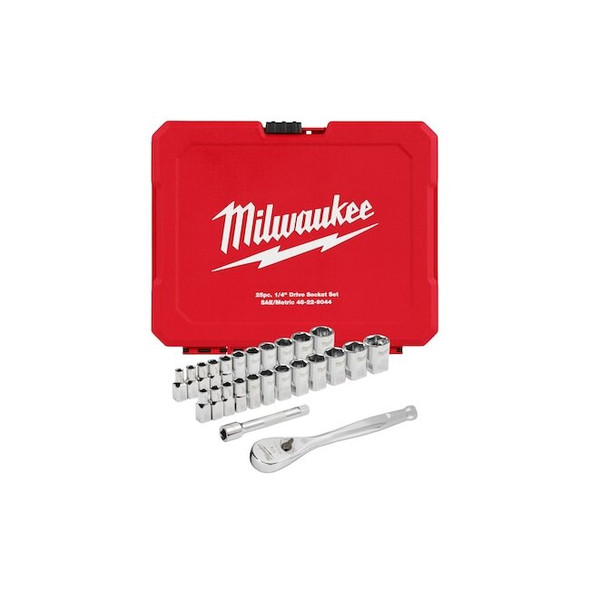 Milwaukee Tool Twenty Five pc Ratchet and Socket Set 48-22-9044