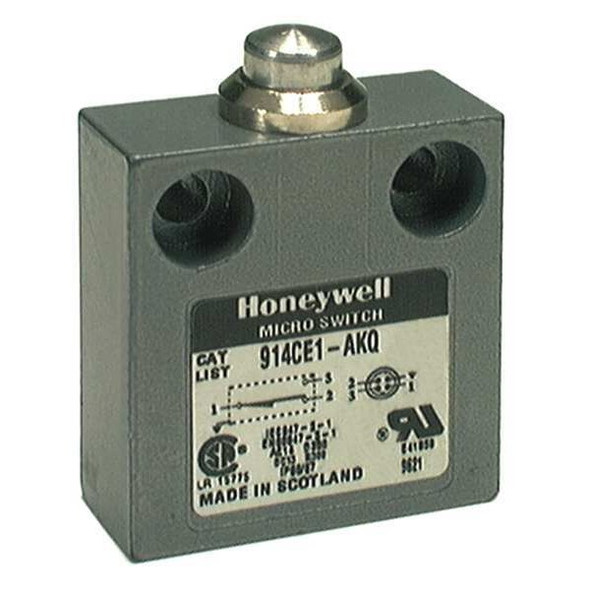 Limit Switch, Plunger, 1NC/1NO, 5A at 240V AC, Actuator Location: Top