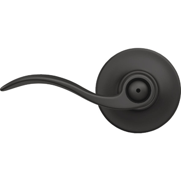 Schlage Accent Matte Black Lever Bed & Bath Lock F40GACC622