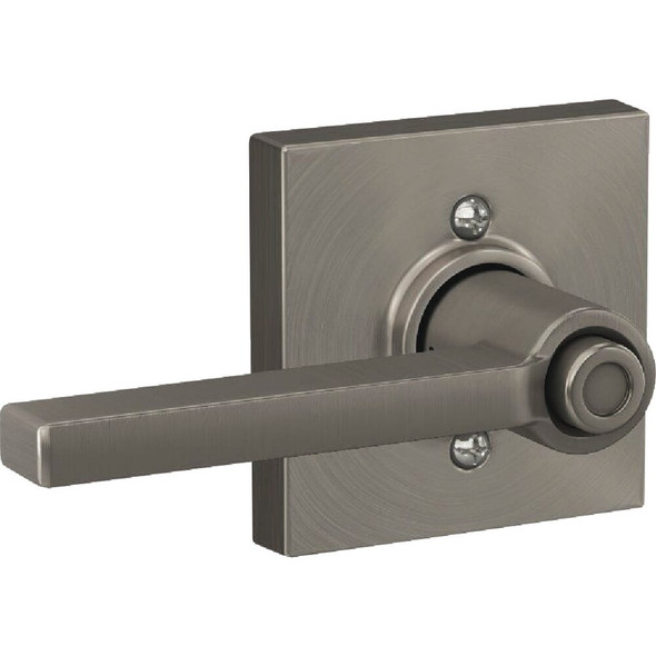 Schlage F Series Latitude Lever Collins Satin Nickel Bed & Bath Lock F40 LAT 619 COL 214364