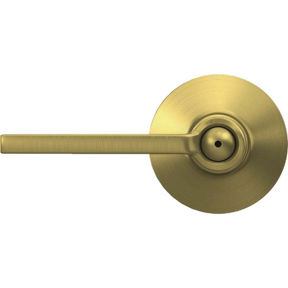Schlage F Series Latitude Lever Satin Brass Bed & Bath Lock F40LAT608