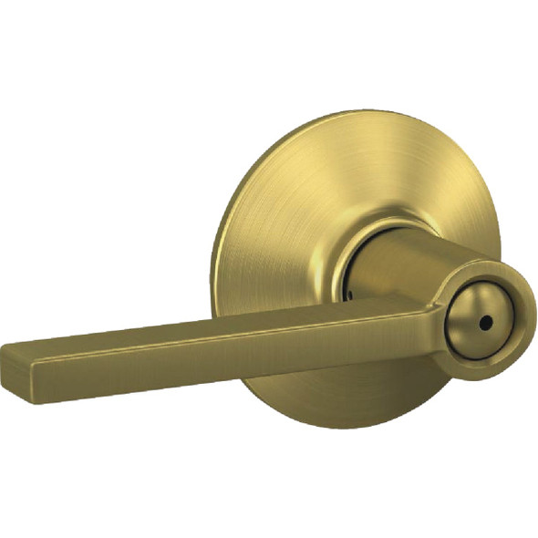 Schlage F Series Latitude Lever Satin Brass Bed & Bath Lock F40LAT608 242982