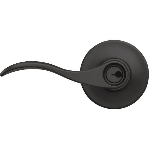 Schlage Accent Matte Black Lever Keyed Entry Lock F51AGACC622