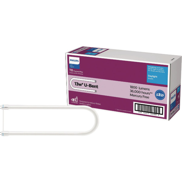 Philips InstantFit 32W Equivalent U-Bent T8 Type A Daylight LED Tube Light Bulb
