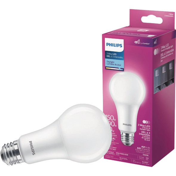 Philips 50/100/150W Equivalent Daylight A21 Medium 3-Way LED Light Bulb 580191