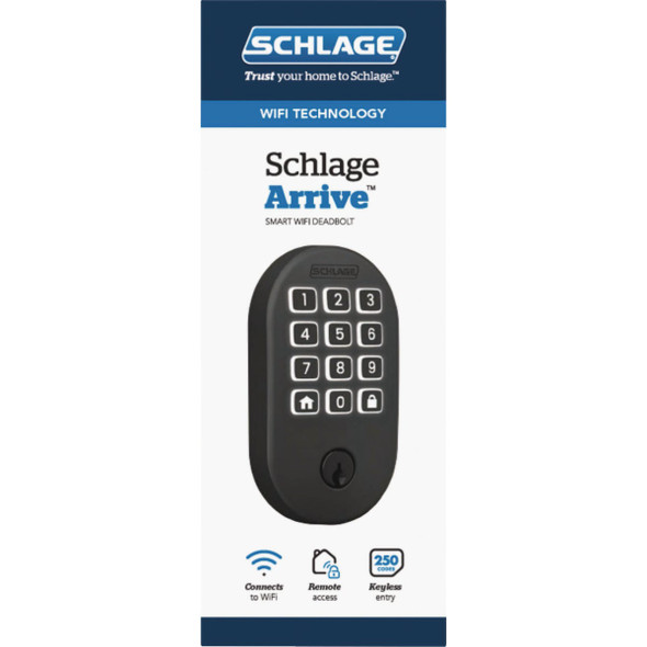 Schlage Arrive Remsen Matte Black Smart WiFi Deadbolt