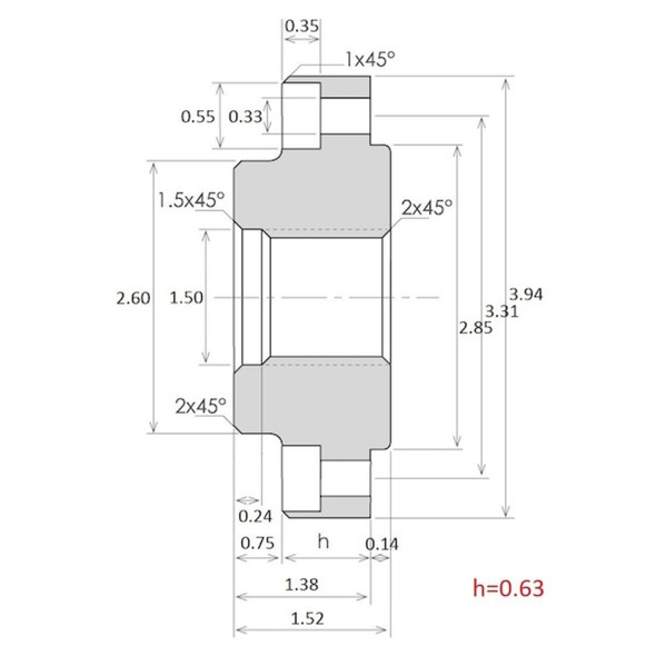 Hhip 4" 1 1-2-8 Threaded Backplate For 4 Jaw Chucks 3900-4143