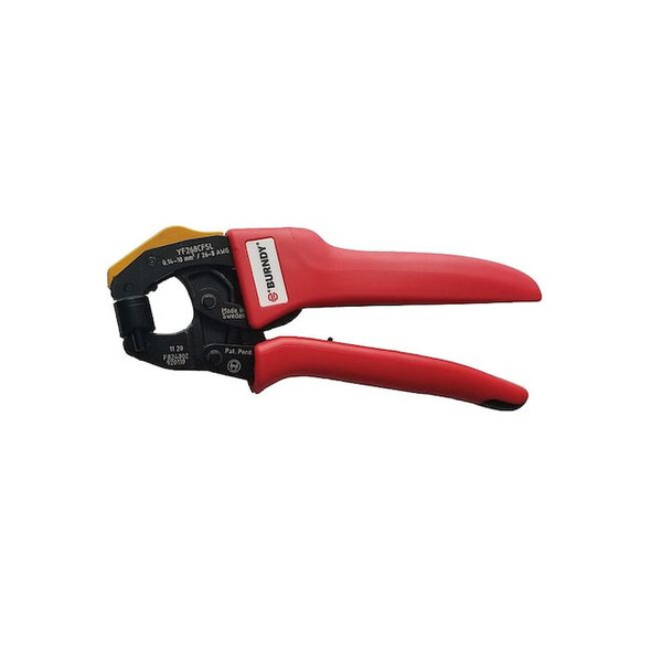 Burndy Ratchet Crimper, 26 to 8 AWG, 7-1/8 in, Cushion Grip, Insulated YF268CFSL