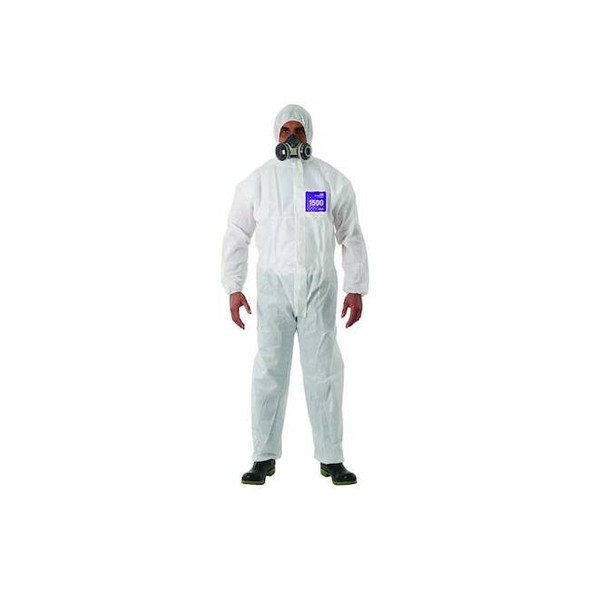 Ansell Hooded Coverall,Serged,Booted,M,PK25 WH15-S-92-106-03