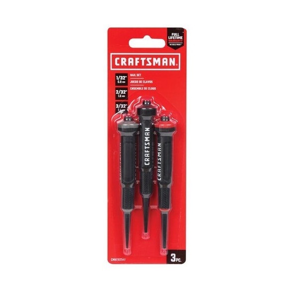 Craftsman Nail-Set Punch,1/32",2/32",3/32" CMHT82541