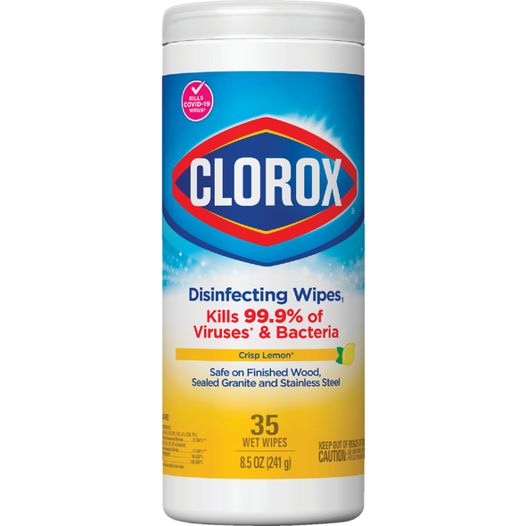 Clorox Lemon Disinfecting Cleaning Wipes Tub (35-Count) 01594