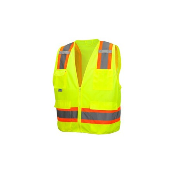 Pyramex Safety Vest, Hi-Vis, Lime, 5XL RVZ2410X5 Pyramex Safety Vest, Hi-Vis, Lime, 5XL RVZ2410X5