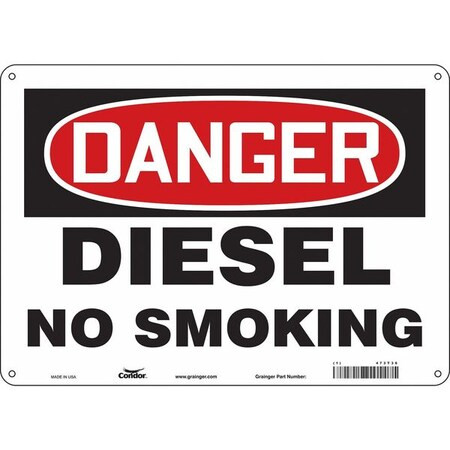 No Smoking Sign, 10" H, 14 in W,  Horizontal Rectangle, English, 473T36