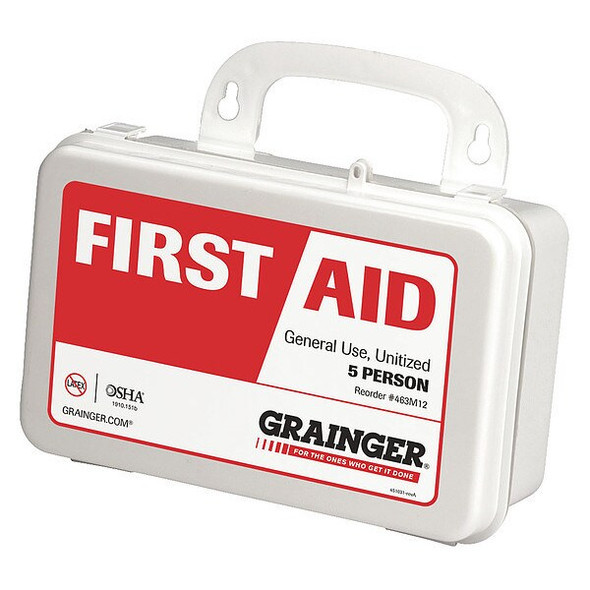 First Aid Kit and Housing, Plastic 71 Components, 5 People Served
