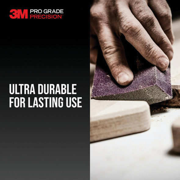 3M Pro Grade Precision 2.5 In. x 4.5 In. x 1 In. 320 Grit Extra Fine 3-in-1 Sanding Sponge