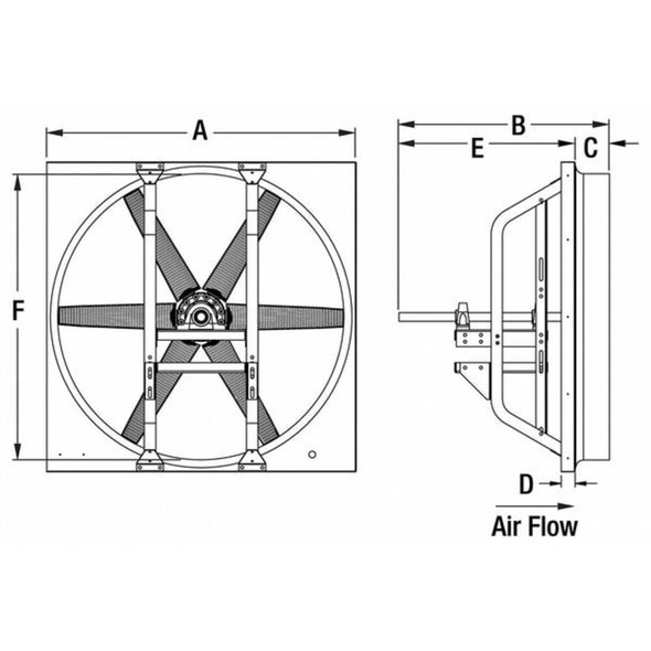 Dayton Exhaust Fan,60 In,Less Drive Package 1AHB5
