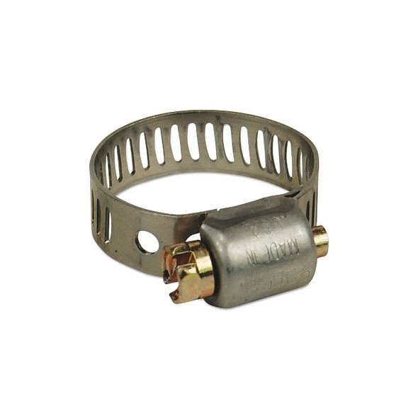 MH Series Miniature Worm Gear Clamp, 7/16 in to 25/32 in Hose, 5/8 in dia, 5/16 in W, SAE 300 Series Stainless Steel Pack of 10