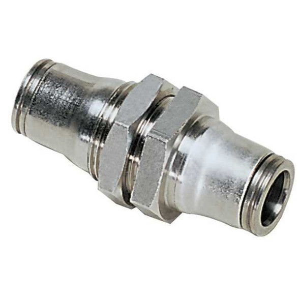 Legris Push-Fit Union Fitting, 15/32 in Tube Size, Brass, Silver 3616 12 00