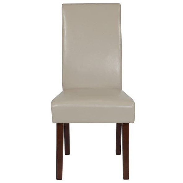 Flash Furniture Beige LeatherSoft Parsons Chair with Mahogany Legs QY-A37-9061-BGL-GG