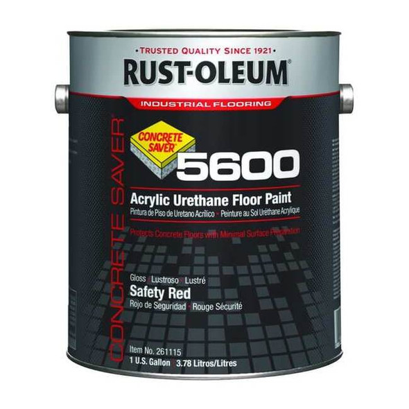 Rust-Oleum 1 gal Floor Paint, Gloss Finish, Safety Red, Solvent Base 261115