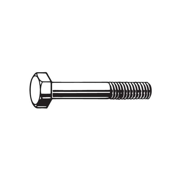Grade A490, 1"-8 Structural Bolt, Plain Steel, 4 in L, 5 PK