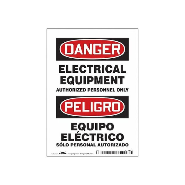 Condor Safety Sign,5" W,7" H,0.004" Thickness, 475R54 475R54