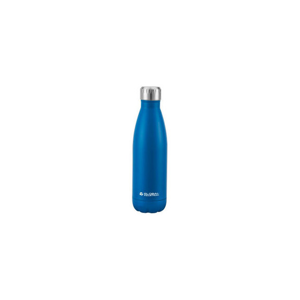 Global Industrial Double Wall Stainless Water Bottle Blue 17 Oz.