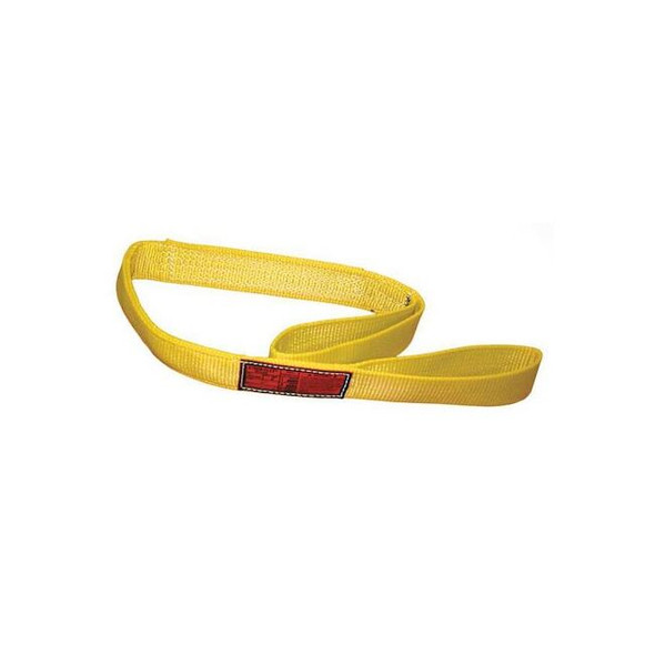 Synthetic Web Sling, Type 3, 18 ft L, 2 in W, Nylon, Yellow